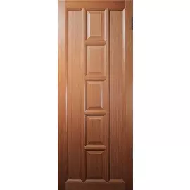 Полотно дверное Вега ДГ 600 шпон дуб натур., тон Каштан, Глухое