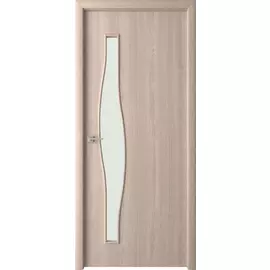 полотно дверное волна до 90x200см, ламинация, цвет беленый дуб