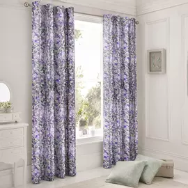 портьера акварельные цветы l 11129/v 4 1,8х2,75м рогожка фиолетовый