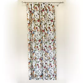Портьера Печать Птички 00170/01 2,0*2,7м, на тесьме оранжевый на молочном