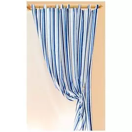 Портьера Полоса 7217/10 1,5*2,6м, на шлевках сине-бежевый