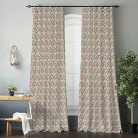 портьера простые орнаменты 0042 1.45х2.7м габардин, разноцветный