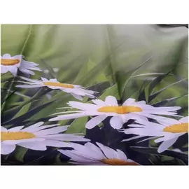 Портьера Прованс Блэкаут Ромашки 00188 1,8*2,5м, на тесьме зеленый