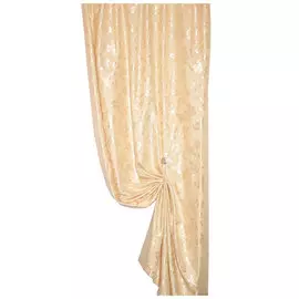 Портьера Жаккард листья 60023/007 1,5*2,7м, на тесьме молочный