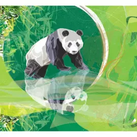 постер 410х445 "высокие вибрации" панда 9498