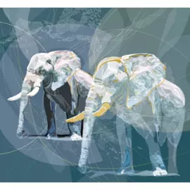 постер 410х445 "высокие вибрации" слоны 9491