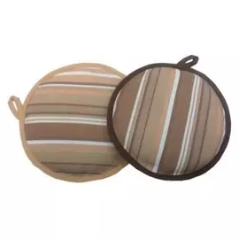 Прихватка круглая Прованс полоса 7213, бежево-коричневый (V13)