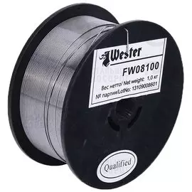 Проволока сварочная флюсовая WESTER FW 08100 d=0,8мм, 1кг 120363