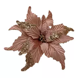 пуансеттия, лососевая, 24*28 см на клипсе