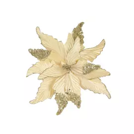 пуансеттия, светлое золото, 24*28 см на клипсе