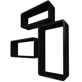 Qwerty Комплект полок "Берлин" цвет чёрный, 44х24х10см; 40х20х10см; 36х16х10см; толщина 1,5см