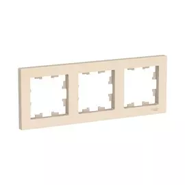 рамка (бежевая, трехместная, универсальная) se atlasdesign, atn000203