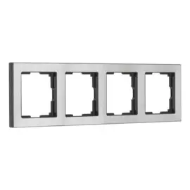 рамка (серый никель, четырехместная) smartbuy нептун sbe-06gn-metal-fr-4