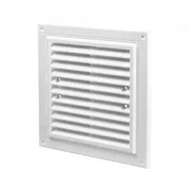 решетка вентиляционная пвх 150*150мм без фланца, белая с моск.сеткой, дв 150*150с, домовент