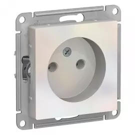 розетка штепсельная (жемчуг, 1 пост, б/з) schneider electric atlasdesign atn000441