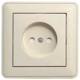 розетка штепсельная (слоновая кость, 1 пост, б/з, со шторкой, с рамкой) se w59 rs16-151-28