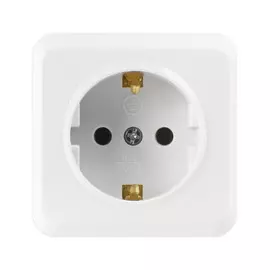 розетка 1-ая smartbuy юпитер наружная серия, с заземлением, белая, sbe-03w-16-s1-z