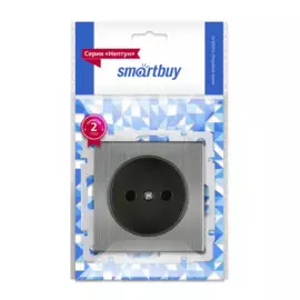 розетка 1-ая smartbuy нептун скрытая, без заземл., 10а, без рамки, серый никель, sbe-05gn-16-s1-n