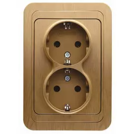 Розетка 2-ая MAKEL Mimoza N с/з дуб/дуб 24282