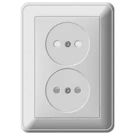 розетка штепсельная (белая, 2 поста, б/з, со шторками, с рамкой) schneider electric w59 rs16-254-18