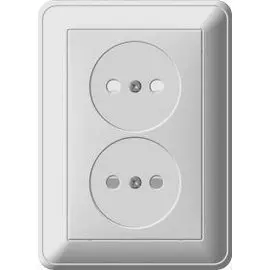 розетка 2-ая se wessen w59 скрытая, с заземлением, со шторками и рамкой сл.кость, rs16-255-28
