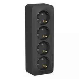 розетка штепсельная (открытая, 4 поста, антрацит, с/з) se blanca, blnra011416