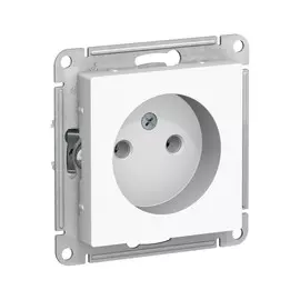 розетка штепсельная (скрытая, белая, 1 пост, б/з, без рамки), se atlasdesign, atn000141