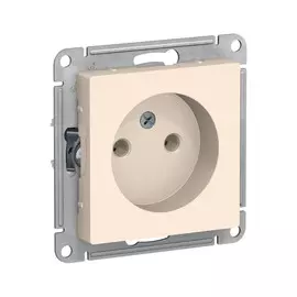 розетка штепсельная (скрытая, бежевая, 1 пост, б/з, без рамки) se atlasdesign, atn000241