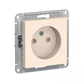 розетка штепсельная (скрытая, бежевая, 1 пост, б/з, со шторками,без рамки) se atlasdesign, atn000249