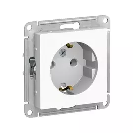 розетка штепсельная (скрытая, белая, 1 пост, с/з, без рамки) se atlasdesign, atn000143