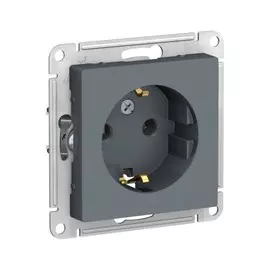 розетка schneider electric с заземлением 16а механизм грифель atlasdesign atn000743