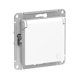 розетка штепсельная (скрытая, белая, 1 пост, с/з, штор. и крыш.,без рамки) se atlasdesign, atn000146