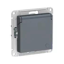 розетка schneider electric с заземлением со шторками с крышкой 16а ip20 atlasdesign atn000746