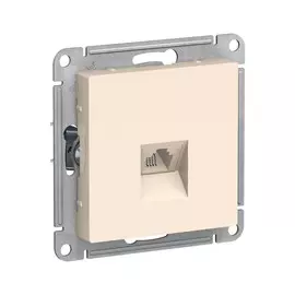 розетка телефонная rj11 (скрытая, бежевая, 1 пост, без рамки) se atlasdesign, atn000281