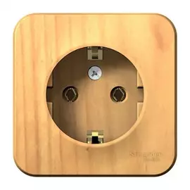 розетка с/з se blanca наруж ясень без шторок 16а, 250в, изолир пластин se blnra010115