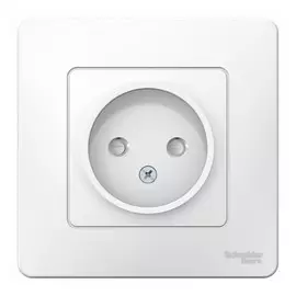 розетка штепсельная (скрытая, белый, 1 пост, б/з, со шторками,с рамкой) se blanca, blnrs000111
