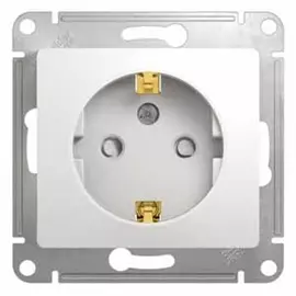 розетка штепсельная (скрытая, белая, 1 пост, с/з, со шторками) se glossa, gsl000145