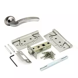 ручка дверная с защелкой без запия slt 100-п а-59hhp,цвет никель 100-п а-59hhp