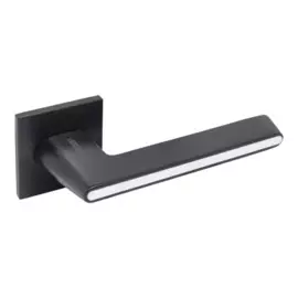 ручка дверная с защитной пленкой аллюр арт "адель" bl/w (13791) матовый черный, белый