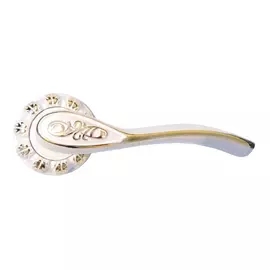 ручка дверная trodos al-75 ww/pb (белый/золото)