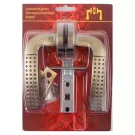 Ручка дверная Verdi 6 с механизмом, АВ бронза (ручка+механизм С45)