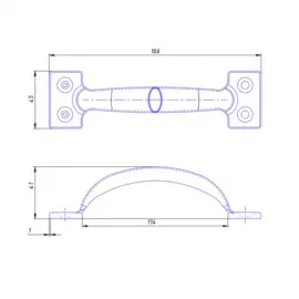ручка-скоба рс-120 цельнотянутая цинк