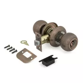 ручки дверные с защелкой под фиксатор palladium 609,цвет античная медь