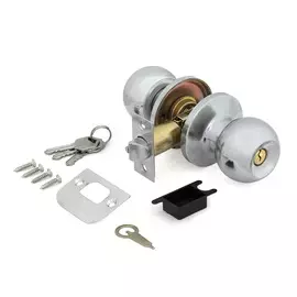 ручки дверные с защелкой под ключ palladium 607,цвет хром