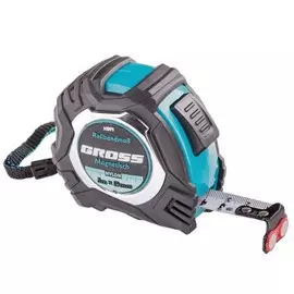 рулетка magnetisch 5мх19мм обрезиненный корпус магнитный зацеп автоматическая фиксация gross 32571