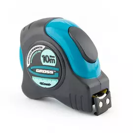 рулетка schlagfest 10мx25мм магнитный обрезиненный зацеп автоматическая фиксация gross 31115