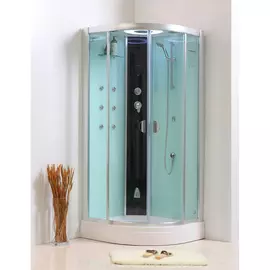 S20R099i85, Кабина гидромассажная, полукруглая, поддон низкий, 90*90*219 см, Sicily, ID