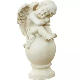 Садовые скульптуры Ангел на шаре облокотившийся №1