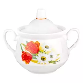 Сахарница 600мл РОМАШКА С ТЮЛЬПАНОМ 8С0394/1Ф34