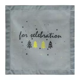 салфетка 40*40 с печатью (лен 140гр/м2 серый+ёлки)